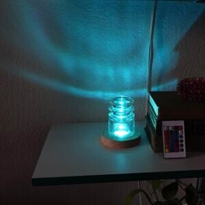 Vintage Glass Insulator LED Lamp – Color Changing Mood Light w/ Remote
